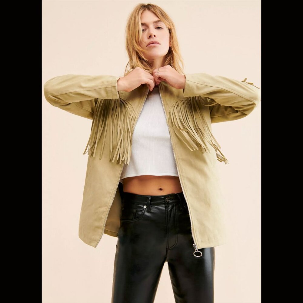 WeWoreWhat Fringe Faux Suede Jacket